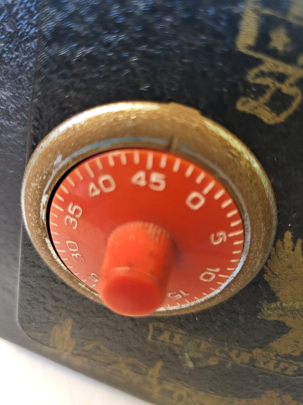 Vintage 1960s Early American Toy Safe with Combination Tag